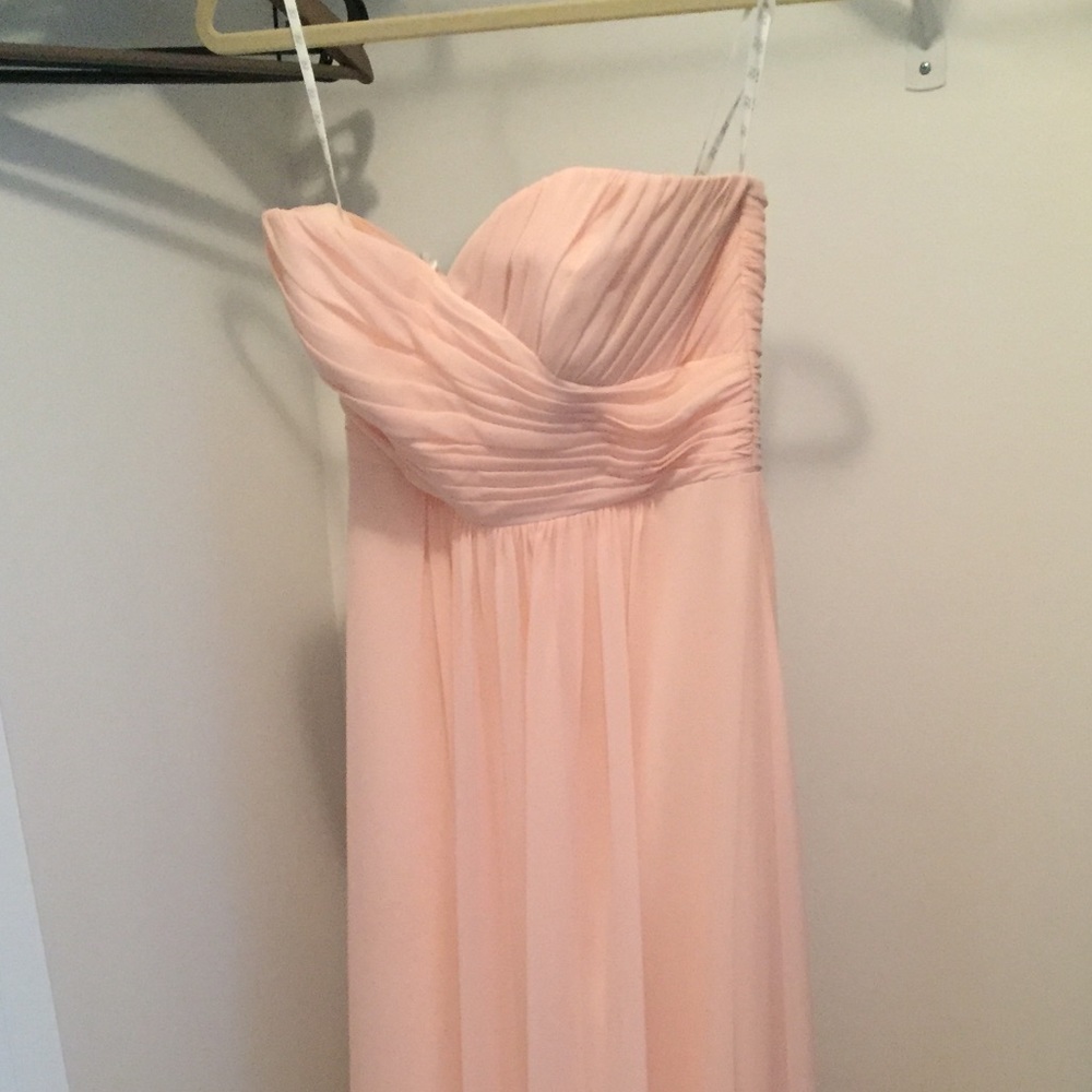 Light pink strapless formal dress